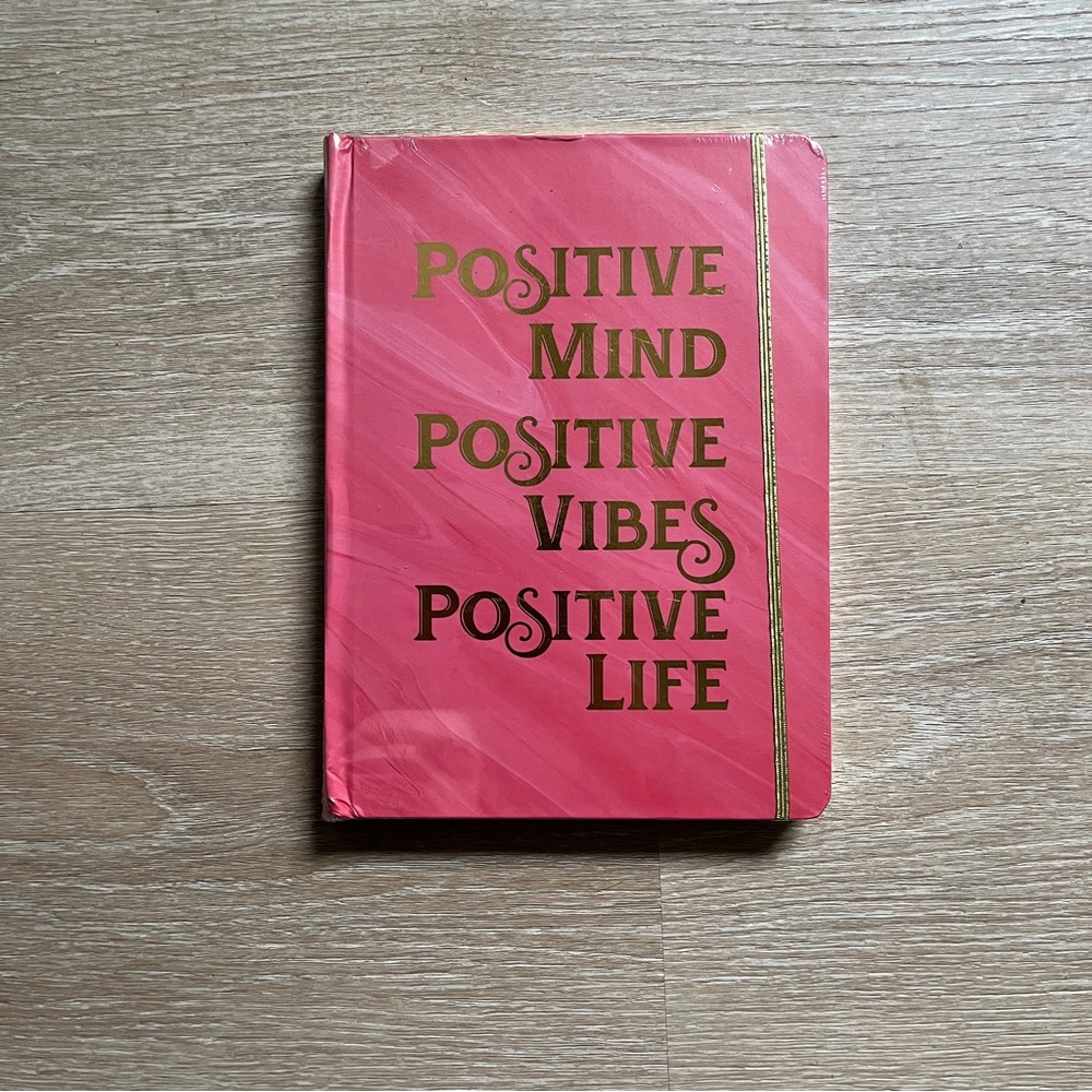 Positive Mind Positive Vibes Positive Life Pink and Gold Journal Notebook New